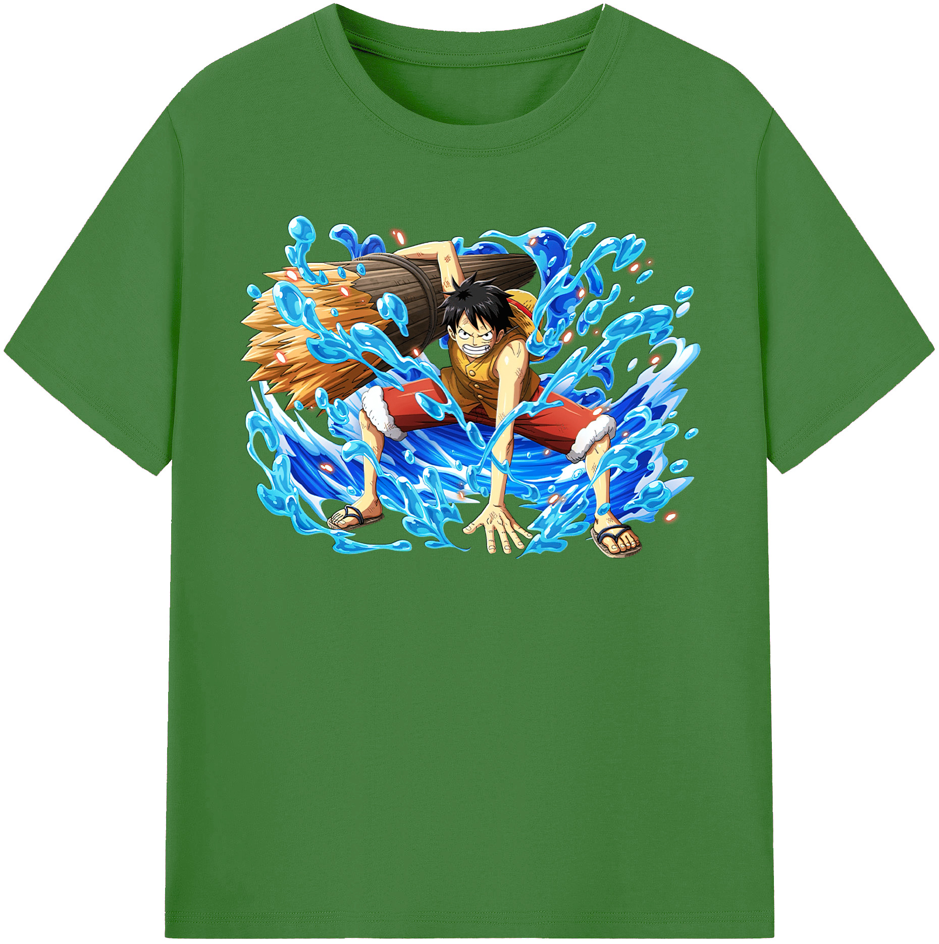 ワンピース モンキー・D・ルフィ ONE PIECE Monkey D. Luffy レディースカジュアルプリントTシャツ（綿100％）